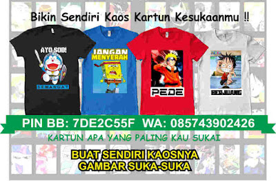 kaos kartun spesial doraemon, Spongebob, naruto, onepice...