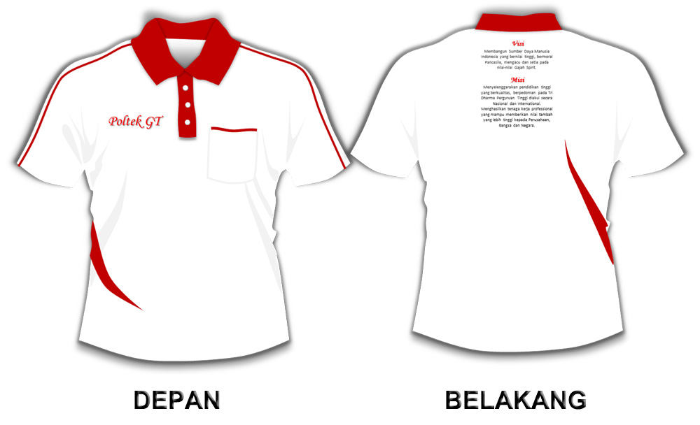  Kaos  Kerah Kombinasi Putih  Merah Station Desain  Baju