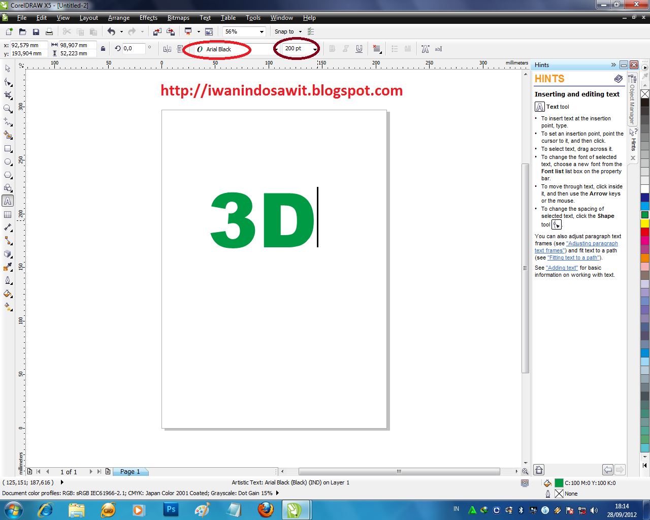 Membuat Efek Teks 3D Dengan Corel Draw X5