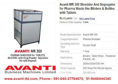 Pharma Waste Shredder Manufacturers