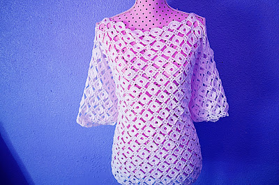 4 - CROCHET IMAGEN Blusa con mangas a crochet y ganchillo. MAJOVEL CROCHET