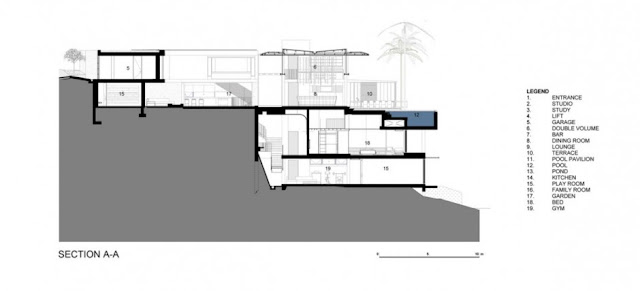 Section drawing of modern home 