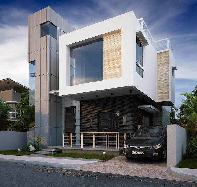 Desain rumah mewah minimalis modern 2 lantai