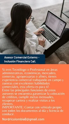 Empleos en Cali Hoy como ASESOR COMERCIAL EXTERNO 💼  |▷    #Cali #SiHayEmpleo #Empleo