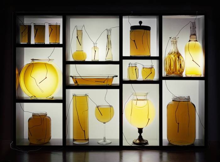 Scientist Generates Electricity from Foods Vinegar Batteries with Glassware and Shelf