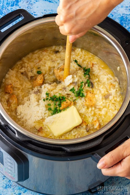 Instant Pot Chicken Risotto is a hassle-free alternative to the original Italian stove-top version. No need to be standing by the pot, stirring constantly!