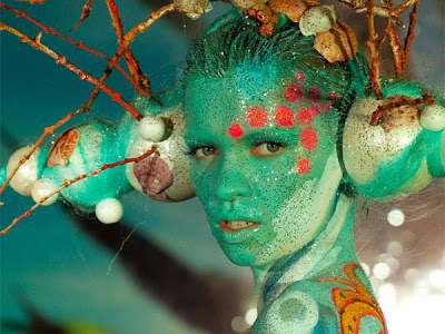 wallpapers photography - green natural body painting
