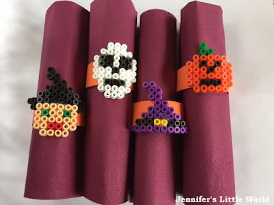 Hama bead napkin rings for Halloween