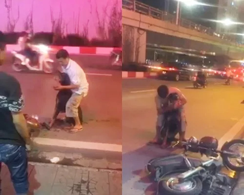 Chàng trai đi xe Dream để bạn gái giữa đường, chở chó bị thương đi viện