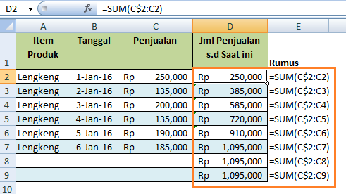 Belajar Microsoft Excel: Fungsi SUM dan Rumus Penjumlahan Pada Excel