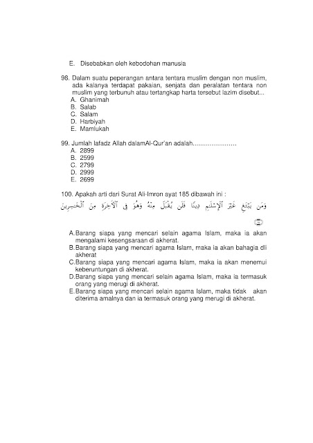 Latihan Soal CPNS SKB Guru Agama Islam 2021