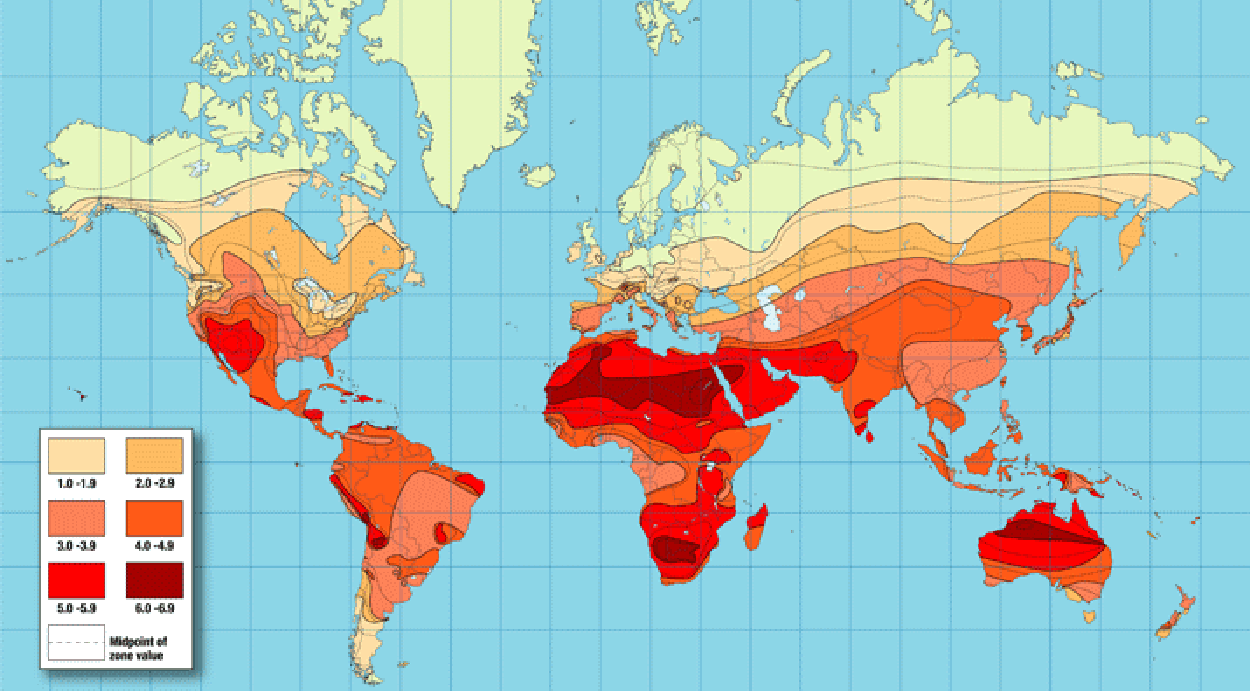 World Solar Map