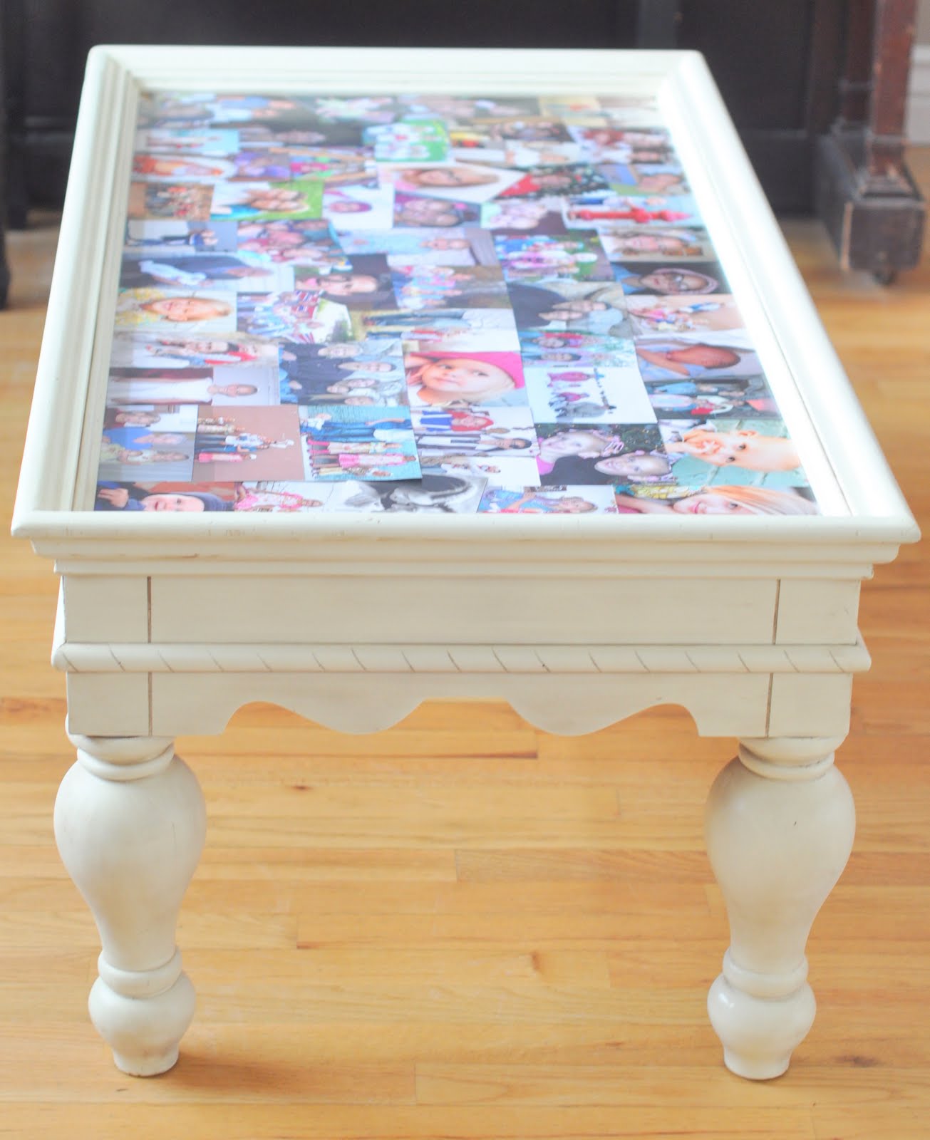 Family Picture Collage Coffee Table | One Mom with a Mission