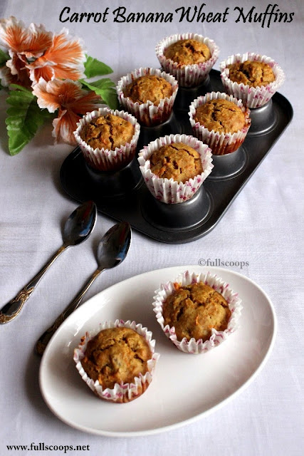 Carrot Banana Wheat Muffins