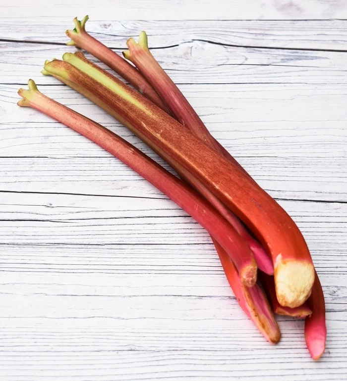 stalks of rhubarb