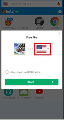 How to change the  Free Fire Server?