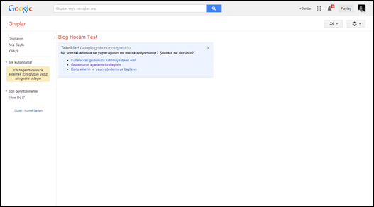 Google Grup Oluşturma