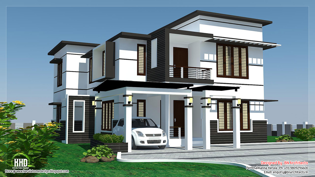 2500 sq.feet 4 bedroom modern home design - Kerala home 