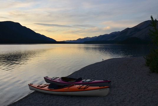 sunset on Muncho Lake