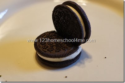 start with 2 oreo type cookies