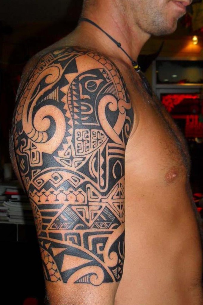 Polynesian Half Sleeve Tribal Tattoos