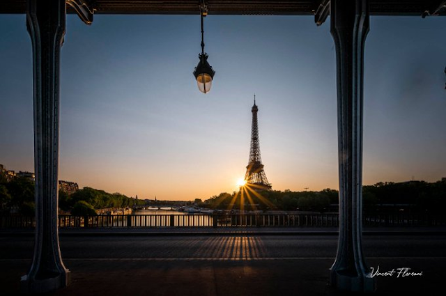 river Seine bridge and tower in Paris