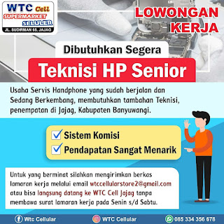 Lowongan Kerja Banyuwangi | WTC Cell Supermarket