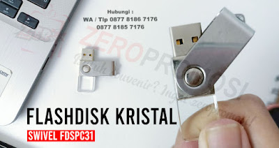 USB Flashdisk Crystal Swivel FDSPC31, Usb Crystal Swivel, Souvenir USB Flashdisk Metal, souvenir promosi logo usb swivel