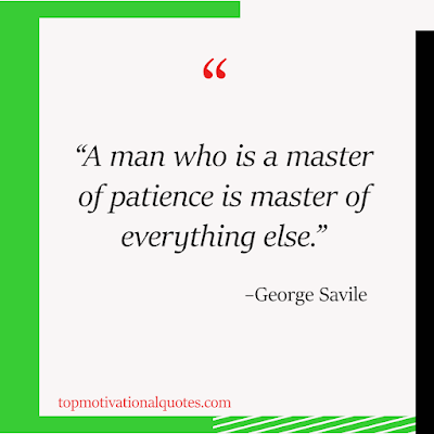 motivational quotes for man - a man who is master of patience is master of everything else