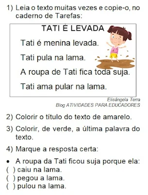 Texto TATI É LEVADA, de Elisângela Terra