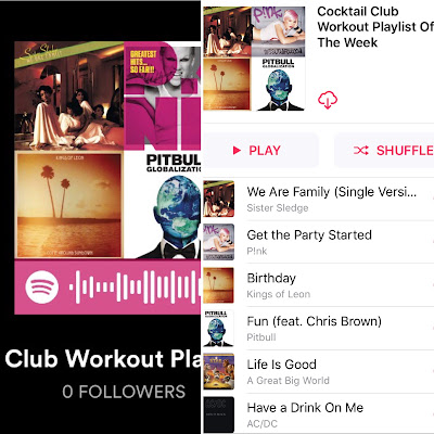 Cocktail Club Workout Playlist of the Week on Apple Music and Spotify