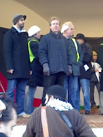 John Barrett MP and others waiting to speak. © Stephen Glenn 2009