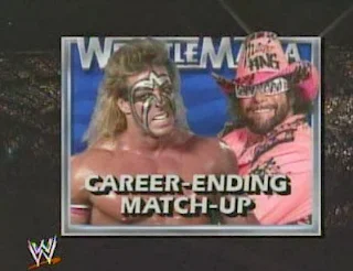 WWF / WWE - Wrestlemania 7: The Ultimate Warrior battled Randy Savage in a retirement match
