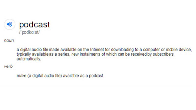 Dictionary definition of podcast: a digital audio file made available on the Internet for downloading to a computer or mobile device, typically available as a series, new instalments of which can be received by subscribers automatically