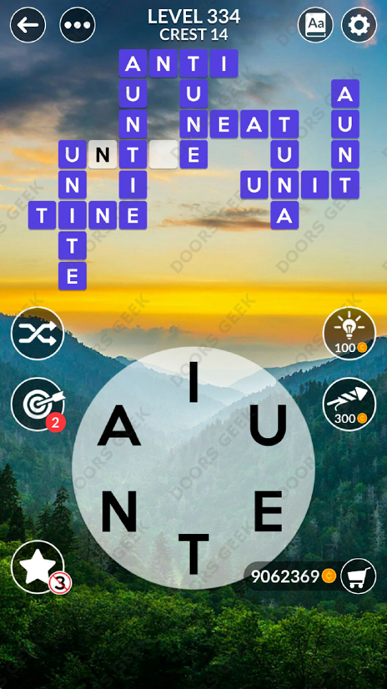 Wordscapes Level 334 answers, cheats, solution for android and ios devices.