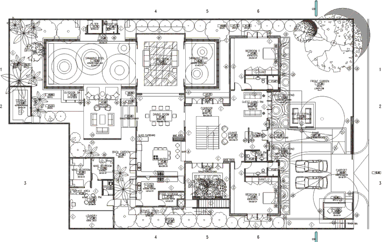 Contoh Gambar Denah Rumah Besar  1 Lantai Desain Rumah  