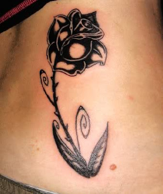 flower tattoo black. Black Rose Flower Tattoos