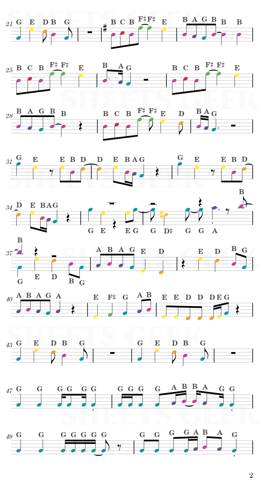 Buddy Holly - Weezer Easy Sheet Music Free for piano, keyboard, flute, violin, sax, cello page 2