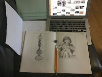 Sketching begins on Ruth Asawa: A Sculpting Life written by Joan Schoettler being illustrated by Traci Van Wagoner