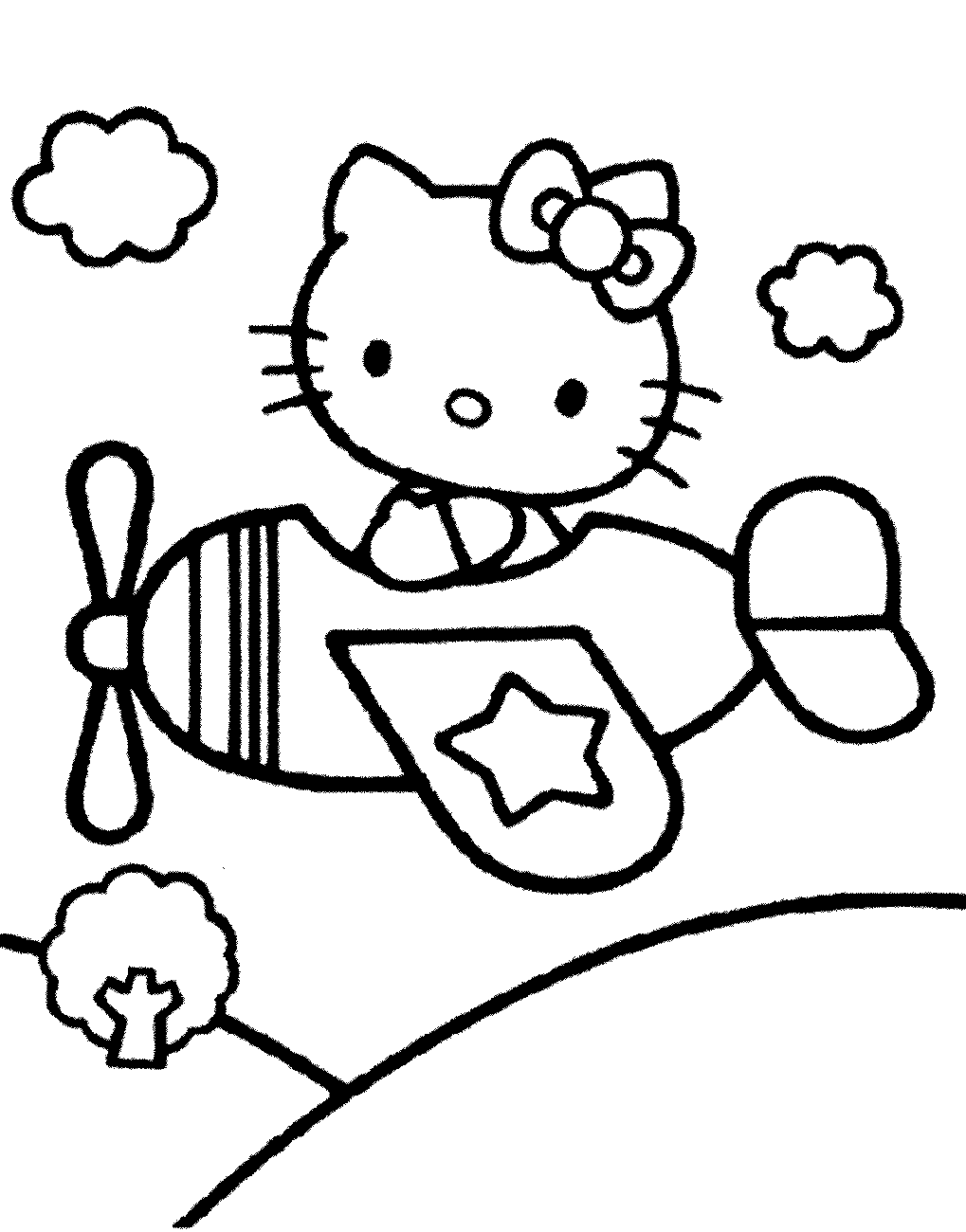  Mewarnai Hello Kitty Naik Pesawat Terbang murid 17