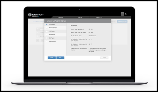 Example of laptop view of Detroit Connect Remote Updates system