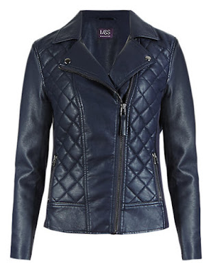 Marks and Spencer Faux Leather Quilted Biker Jacket