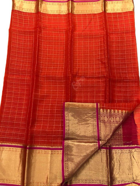  Kanchi Organza checks Saree 