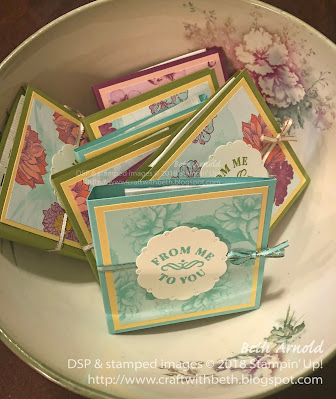 Craft with Beth: Stampin' Up Tea Bag Holder Pouch Envelope Time for Tea Tea Room Specialty Designer Series Paper Thank You Favor Party Favor