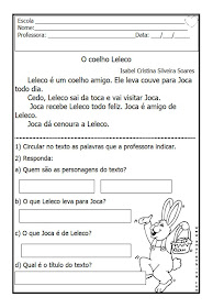 Textos para interpretação 1° ano do ensino fundamental