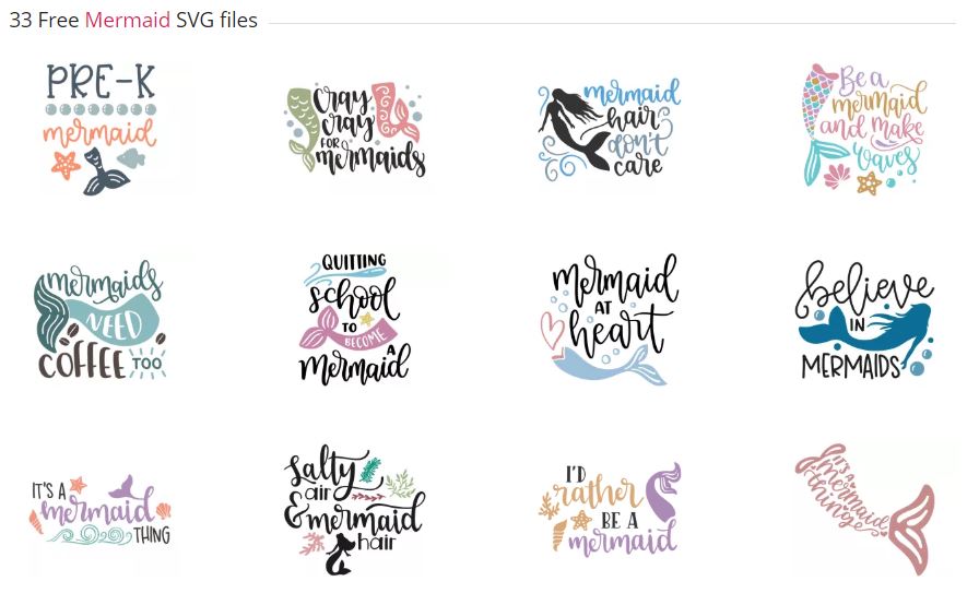 Download Mermaid Sea Themed Free Svgs