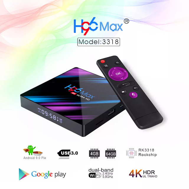 H96 MAX RK3318 4GB RAM 64GB ROM 5G WIFI bluetooth 4.0 Android 9.0 4K VP9 H.265 TV Box