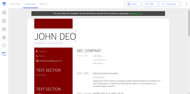 Best online cv maker - visualcv