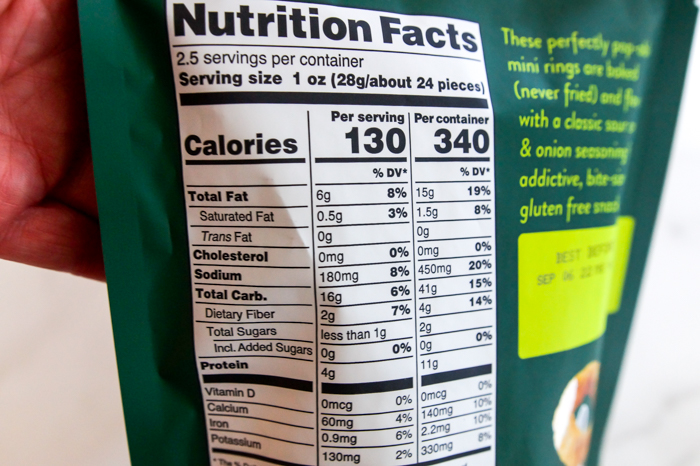 Trader Joe's Sour Cream & Onion Rings nutrition info