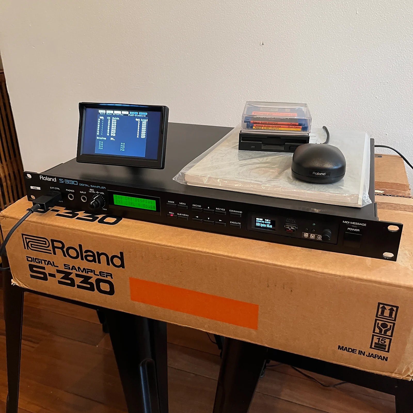 MATRIXSYNTH: Roland S-330 Sampler w/ Original Box, Gotek USB Drive
